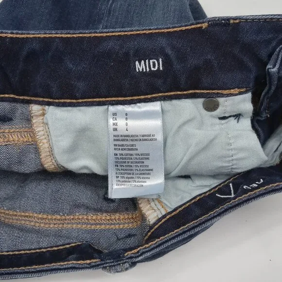 American Eagle AEO Denim Midi Super Stretch Denim Shorts Size 0 - Picture 9 of 9